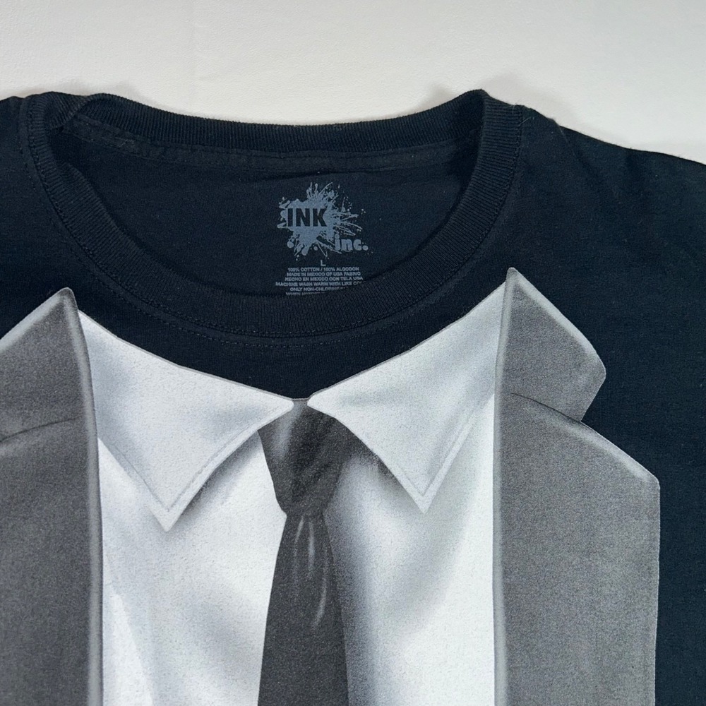 INK Inc Tuxedo T Shirt Mens Large Black Suit Tie Graphic Funny Costume Tee - Picture 6 of 16